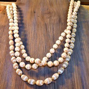 3 Vintage Mini Satin Christmas Ornament Necklaces